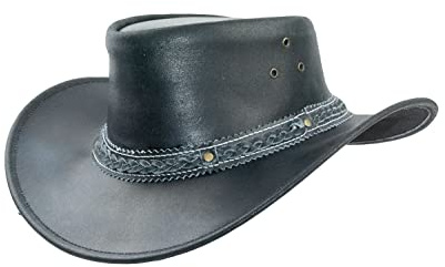 Black Jungle ARAMAC läderhatt cowboyhatt australienhatt hatt, svart, M