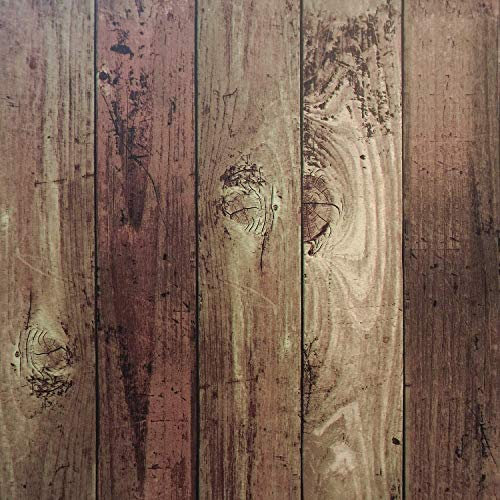 CiCiwind Dark Brown Wood Plank Wallpaper Self Adhesive Wallpaper Peel and Stick Wallpaper Vintage Brown Wood Effect Contact Paper Distressed Wooden Grain Vinyl Wrap 42x300cm