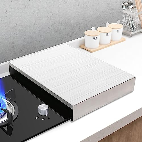 Couvre Plaque de Cuisson Induction en Acier Inoxydable Protection Plaque de Cuisson Gaz, Planche à Découper et Extension Plan de Travail Cuisine, Fácil de limpiar,35x45x7 cm