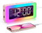 Sukeen Wecker Kinder Erwachsene, Wecker Digital Mit Licht, Digitaler Uhr Mit Doppelalarm, 8 Einschlafgeräusche/Nachtlichter, Einschlaftimer, USB-Ladegerät, Spiegeluhr Digitaluhr für Schlafzimmer-Rosa