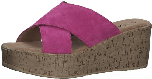 s.Oliver Damen Pantoletten aus Leder Plateau, Rosa (Pink), 38 EU