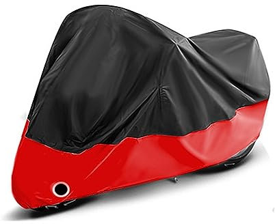 YHANNI 190T Funda Encargo Moto para Honda Forza 125 Forza 250 Forza 300 Motocicleta Cubierta Impermeable Antipolvo UV Exterior Protector con Orificios de Bloqueo Accesorios,Blackred