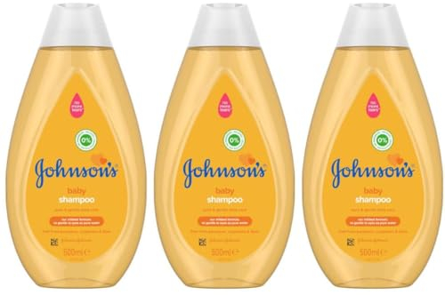 Johnson's 3-Pack Newborn Essentials Baby Shampoo 500ml. Hypoallergenic and pH-Balanced Baby Stuff. Paediatrician and Dermatologist-Tested New Born Baby Essentials.