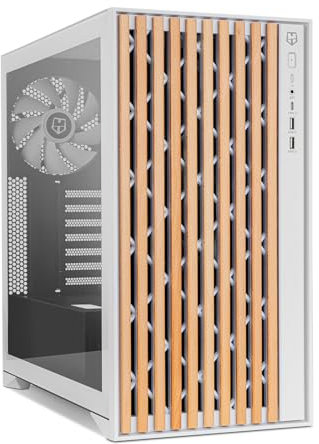 NOX XTREME PRODUCTS Hummer Element - Semitower ATX | M-ATX | ITX, Frontplatte und oberes Gitter, seitlich gehärtetes Glas, 3X 140mm Lüfter, Platz für 10 Lüfter, USB-C und 3.0, Weiß