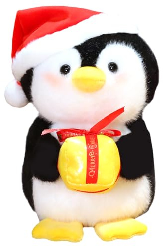 APPCRFM Penguin Plush Toy,Christmas Penguin Plush Doll,Soft Toys Plush,Chubby Marine Animal Doll,Children's Animal Plush Toy,Soft Pillow With Santa Hat Christmas Birthday New Year Gift 23cm