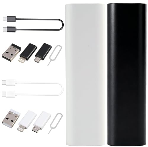 Wafuesh 2 pezzi Set di Adattatori USB C 6 in 1 da 60W con Custodia Multifunzione, Comprende Adattatore Lightning, Micro USB, Slot per Schede SIM e Cavi da Viaggio per Smartphone e Laptop