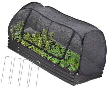 XAGMODSHN Finish - Juego de protección para plantas de cama elevada con paneles de red reforzados y estructura de anclaje aislada para seguridad de jardín durante todo el año, cubierta de seguridad
