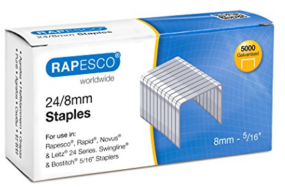 Rapesco S24807Z3 Typ 24/8 mm (No.16) Verzinkte Heftklammern, 5000 Stück