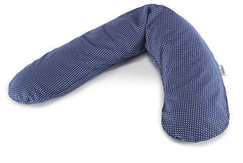 Theraline Ersatzbezug für Das Original Schwangerschaftskissen & Stillkissen, Stillkissen Bezug 190 cm, aus 100% Baumwolle, Farbe: Punkte Marine