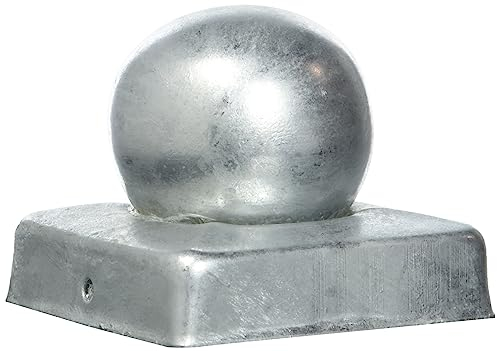 Connex Tappo per pali – con sfera – 70 x 70 mm – protezione dalle intemperie per pali e recinzioni – zincato/copertura per recinzione/copertura per recinzione/tappo per recinzione/tappo per