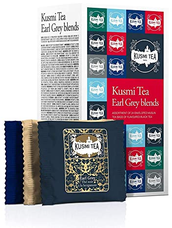 Kusmi Tea - Assortiment de thés Earl Grey - Boîte de 24 sachets