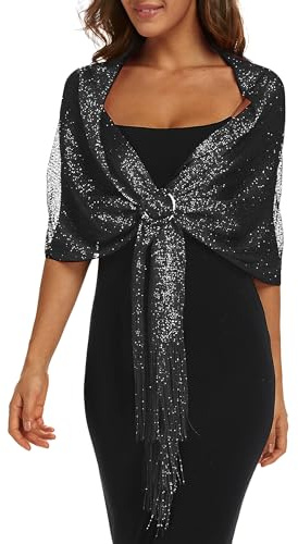 Rheane Chales y envolturas para vestidos de noche, chales para mujer con hebilla para vestidos de fiesta, de noche, bodas y fiestas, Large