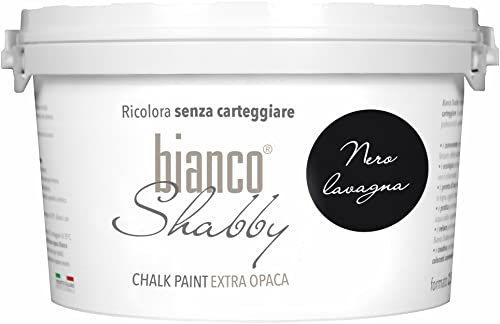 CHALK PAINT Nero Lavagna per Mobili e Pareti - Pittura Shabby Chic Vintage EXTRA OPACA (2,5 Litri)