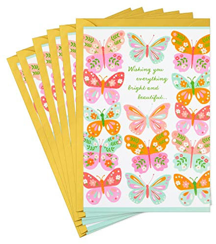 Hallmark Easter Cards with Envelopes, 6-Pack (Butterflies)