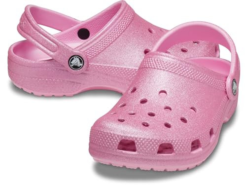 Crocs Classic Glitter Clog T, Zoccoli Unisex - Bambini e Ragazzi, Pink Tweed Glitter, 24/25 EU