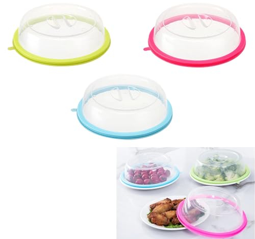 Hayaww 3 Pcs Tapa para Microondas Tapa Microondas para Cocina Cubiertas De Microondas Tapa De Salpicaduras De Microondas para Colar, Escurrir Pasta, Enjuague Frutas Y Verduras, 20cm