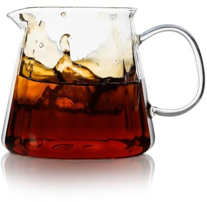 watchget Glass Coffee Carafe 600ml/20oz - Heat Resistant Borosilicate Coffee Server, Clear Pour Over Coffee Pot Maker, Ideal for Home, Office, and Café