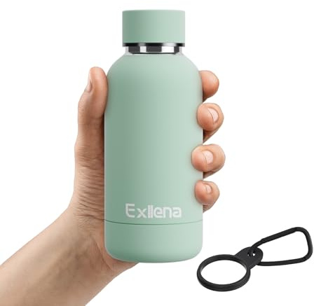 Exllena Insulated Water Bottle 350ml with Clip, Keeps Drinks Cold 24 Hrs/Hot 12 Hrs, BPA Free (Mint)