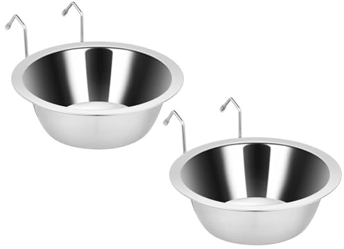 Fri4Free 2PCS 20oz Stainless Steel Hanging Kennel Water Bowls