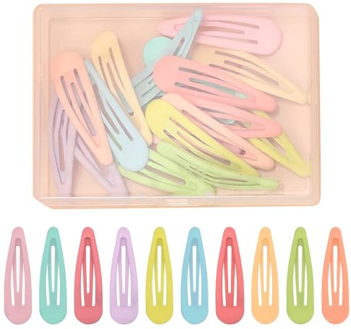 30 Pezzi Clip Capelli Bambina, Fermagli per Capelli Ragazza, Mollette per Capelli Bambina, 5 cm Fermagli Capelli in Metallo per Ragazza Donne Figli (Color macaron)