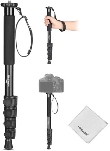 NEEWER TP41 - Soporte monopié para Poste de cámara, portátil de Aluminio de 61 Pulgadas, monopié de Video de Viaje, Adaptador de Tornillo de 1/4 Pulgadas 3/8 Pulgadas para cámaras réflex Digitales
