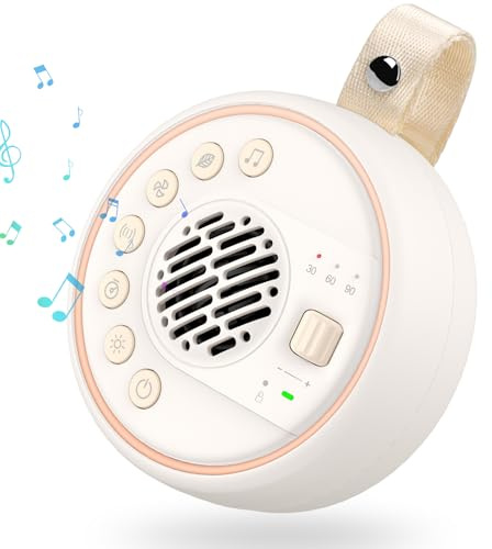 White Noise Machine,Portable White Noise Machine Baby Bluetooth Rechargeable with 22 Natural Soothing Sounds,60 Volume Levels and 3 Timers Sleep Aid Sound Machine for Baby Adults