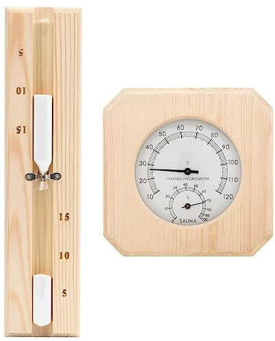 Mokuyary 2-i-1 hydrotermograf och bastu sandtimer set A