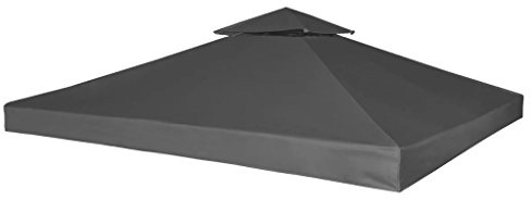vidaXL Paviljongtak 310 g/m² mörkgrå 3 x 3 m