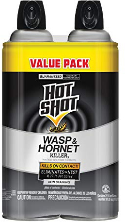 Hot Shot Wasp and Hornet Killer Aerosol, Up to 27-Foot Jet Spray, 14 Ounces, 2 Pack