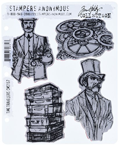 Stampers Anonymous Tim Holtz Cling Rubber Stamp Set, 7 by 8.5-Inch, Time Travelers