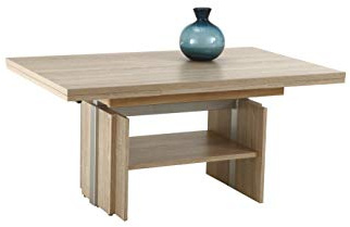 Hela Tische, Couchtisch Wohnzimmertisch Jerome, Holzwerkstoff melaminbeschichtet, Sonoma Eiche, ausziehbar 110-177cm, höhenverstellbar mit Lift 53-69cm