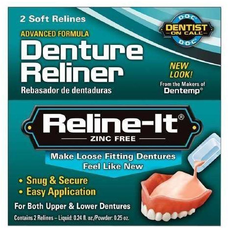 Dentist On Call Reline-It, Advanced Formular Denture Reliner, Zinc Free--2 repairs