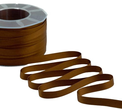 Furlanis - Nastro Doppio Raso, Tessuto Italiano - Marrone, 10 mm x 100 m
