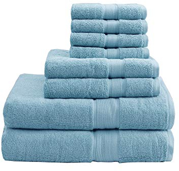 Madison Park Signature Luxus-Badetücher, 800 g/m², 100% Baumwolle, übergroßes Badetuch-Set, 8-teilig, bestehend aus 2 Badetüchern, 2 Handtüchern und 4 Waschtüchern, Aqua