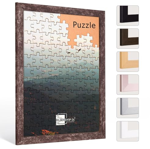Bildershop-24 Cornice per puzzle London per puzzle ca. 300-500 pezzi, 36 x 48 cm, 48 x 36 cm, marrone vintage con vetro acrilico