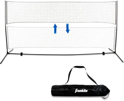 Franklin Sports Portable, Adjustable Height 10ft Wide Net - for Badminton -Kids Volleyball -Pickleball - Tennis