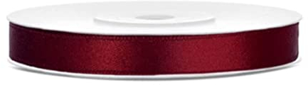 25 Meter Satinband Dunkelrot 6mm Schleifenband bordeaux Satin Dekoband Weinrot Geschenkband dunkelrote Schleife Geschenkverpackung Band Weinrot