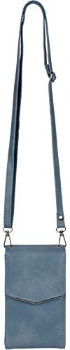 styleBREAKER Damen Mini Bag Umhängetasche, mit Metall Detail am Umschlag, Handytasche, Schultertasche, Handtasche 02012353, Farbe:Jeansblau-Türkis