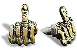 2 Metall Mittelfinger Motorrad Nummernschildschrauben Nummernschildschrauben Dekorative Nummernschild Schraubenkappen Nummernschildbolzen Nummernschildbefestigungen, Gold