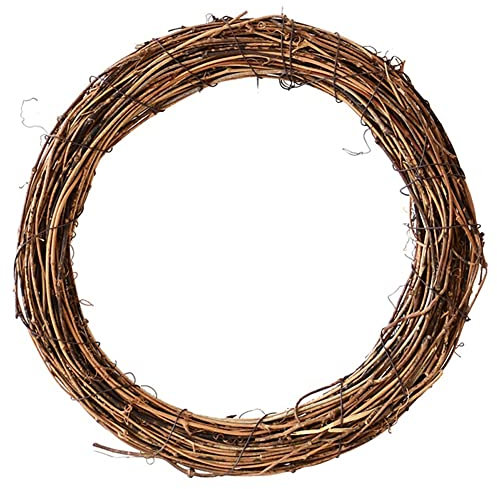 DIY Crafts Natural Grapevine Wreaths,URMAGIC 30/40cm Natural Grapevine Wreath Ring,Rattan Vine Branch Wreath Hoop,DIY Rattan Wreath Frame,Wedding Decors,Chirstmas Decoration (25cm)
