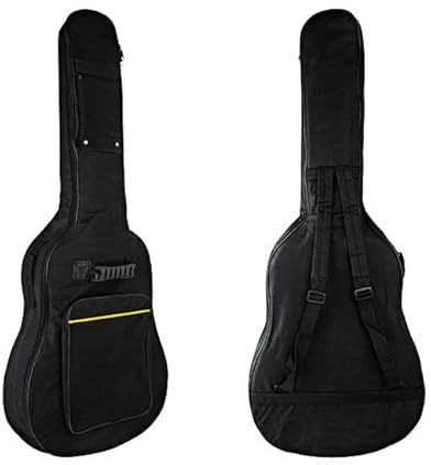 Demeuble Gitarrentasche Oxford-Nylon-Gitarrenkoffer Wasserdichter Gitarrenkoffer mit Außentaschen für akustische Klassikgitarren 39'' 40'' 41'' Ukulele Bass Case Schwarz