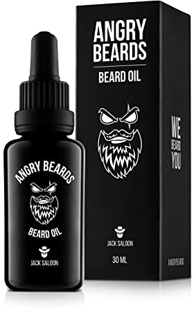 Angry Beards Bartöl 30 ml - tägliche Pflege für Bart und Schnurrbart mit besonderem Duft und hochwertigen Ölen schnelleinziehend nicht fettend (Jack Saloon)