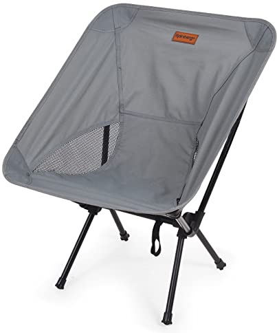 Rainberg Ultra Lightweight Camping Chair, Folding Chair, Camping Chairs for Adults, Foldable Garden Outdoor Picnic BBQ Chairs. (Pack of 1, Grey)