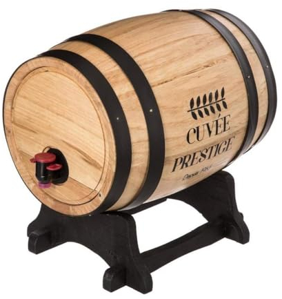 Avilia Botte Porta Vino da Terra: Distributore Botte in Legno 5,5L - Stile Unico - Botti in Legno per Arredamento - Colore Naturale e Elegante
