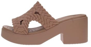 Crocs Brooklyn Woven Slide Heel Sandalia Mujer, Sepia, 34/35 EU
