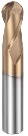 HARFINGTON Ball Nose End Mill 2 Flute 0.5 Diameter 0.5 Shank Tungsten Carbide Spiral CNC Router Bits 1 Cutting Length Single End Ball Cutting Tool for Carving Engraving Grinding