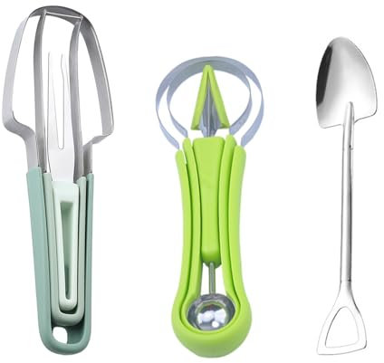 XFSRG Set Taglia Anguria Professionale Acciaio Inox Affettatore Melone Cucchiaio Scavino Frutta Attrezzo Cucina