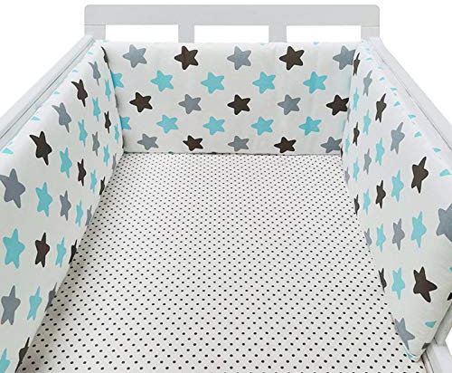 PTKG Atmungsaktive Krippenumrandung Bettumrandung Babybett Weich Bettnestchen Umrandung Breathable Crib Bumper Umrandung Babybett Gitterbett Umrandung Kinderbett Umrandung,A23,180cm×30cm
