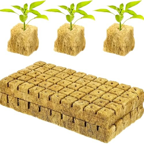 Lot de 100 Cubes de Culture Hydroponique pour Germination et Bouturage, Substrat Respirant et Écologique, Idéal pour Semis, Jardins Intérieurs et Extérieurs, Croissance des Plantes (100 unités)