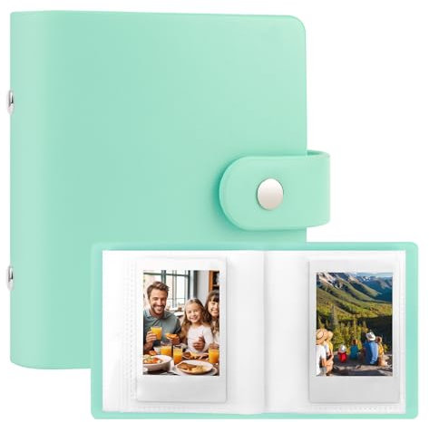 52 Pochettes Mini Album Photo pour Fujifilm Instax Mini 12 11 9 90 8 7s 40/Polaroid Snap/Z2300/SocialMatic Instant Cameras & Zip Instant Printer (1Pack, vert pomme)